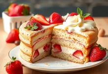 Photo of Сладкий пирог с клубникой и ванильным кремом