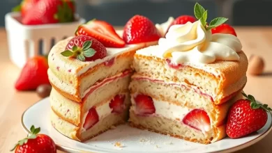 Photo of Сладкий пирог с клубникой и ванильным кремом