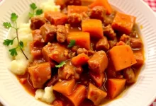 Photo of Сочный гуляш с картофельным пюре