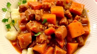 Photo of Сочный гуляш с картофельным пюре